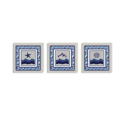 Conjunto Kit Com 3 Quadros Náuticos Decorativos Linha Náutica Marinheiro Mar 1