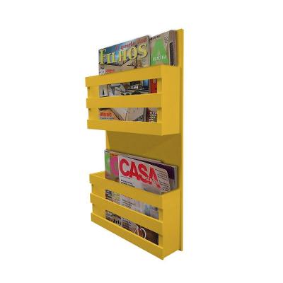Revisteiro De Parede Porta Revistas Livros Amarelo Laca