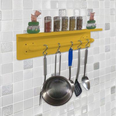 Prateleira Para Temperos E Suporte Utensílios E Panelas Cozinha Estilo Industrial Amarelo Laca