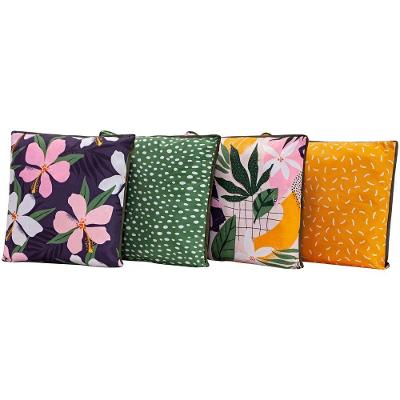 4 Capas De Almofadas Floral Verde/rosa 45cmx45cm