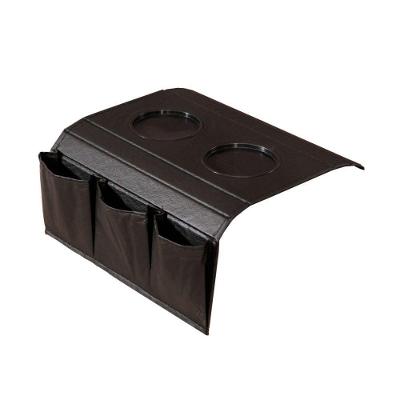 Bandeja Esteira Para Braço De Sofá De Couro Preto