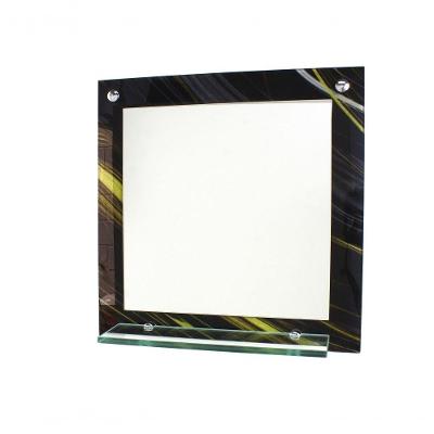Espelho Com Prateleira Preto Dourado