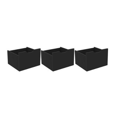 Kit 3 Gavetas Para Nicho Organizador Preto Fosco