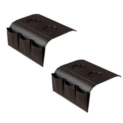Kit 2 Bandejas Esteira Para Braço De Sofá De Couro Preto