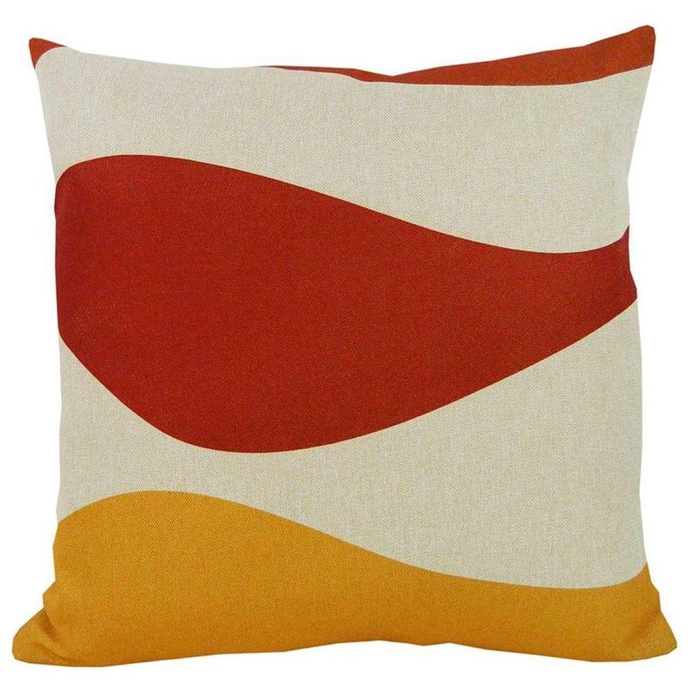 Kit 3 Capas De Almofada 44x44cm Linho Tons Amarelo Vermelho - 5