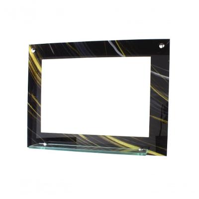 EspelhoCom Prateleira 60cm X 45cm Mármore Preto Dourado