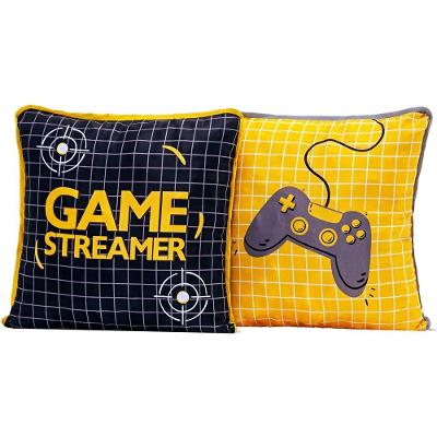 Par De Capa De Almofada Preto/amarelo 45cmx45cm