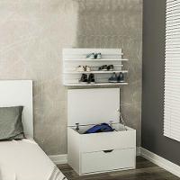 Sapateira Suspensa 3 Prateleiras Branca Em Mdf - 2