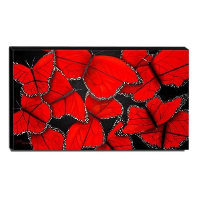 Quadro De Pintura Borboletas 70X120Cm-1636