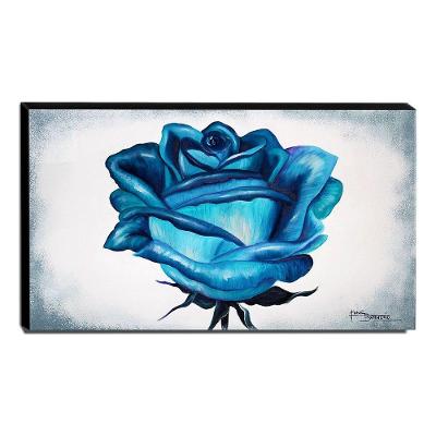 Quadro De Pintura Rosa Azul 70X120Cm-1574