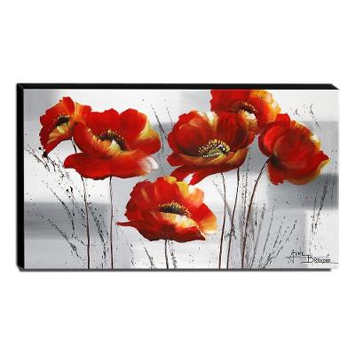 Quadro De Pintura Papoulas 60X105Cm-1498