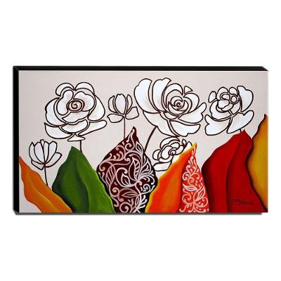 Quadro De Pintura Floral 70X120Cm-1700