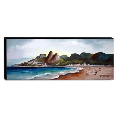 Quadro De Pintura Leblon Rio De Janeiro 40X105Cm-1617