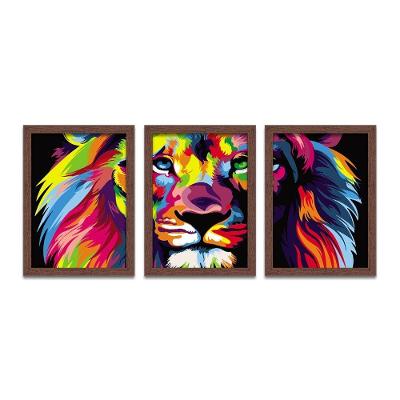 Quadro Mosaico Leão De Judá Peças A3 Rústica