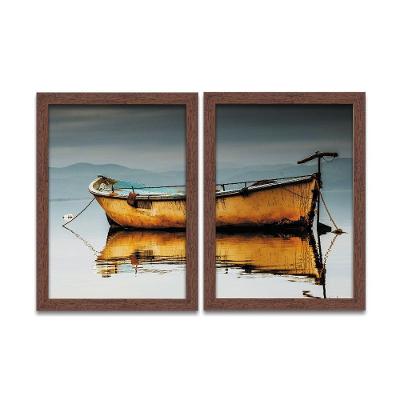 Quadro Mosaico Barco Peças A4 Rústica