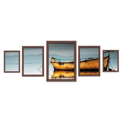 Quadro Mosaico Barco Peças Rústica