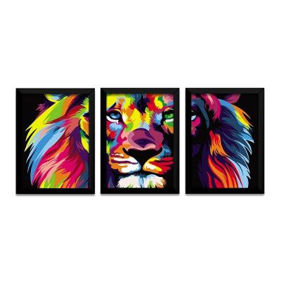 Quadro Mosaico Leão De Judá Peças A4 Preta
