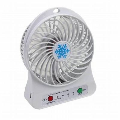 Mini Ventilador Portátil Bateria Recarregável Dobravel 3 Velocidades Branco