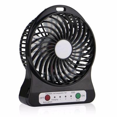Mini Ventilador Portátil Bateria Recarregável 3 Velocidades C/ Baterria - Preto