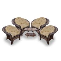 Conjunto 4 Poltronas Fibra Sintética 19 com Mesa de Centro Duna Deserto - 3