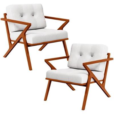 Kit 02 Poltronas Com Cintas De Corano Laís B04 Facto Branco