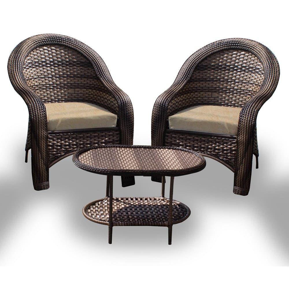 Conjunto 2 Poltronas Karibe com Mesa de Centro Duna Deserto - 2