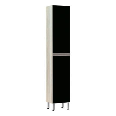 Paneleiro 40 Cm Raso 2 Portas Luci Legno Crema Com Preto Tx