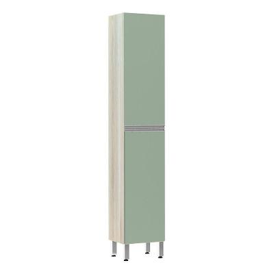 Paneleiro 40 Cm Raso 2 Portas Lis Legno Crema Com Verde Jade