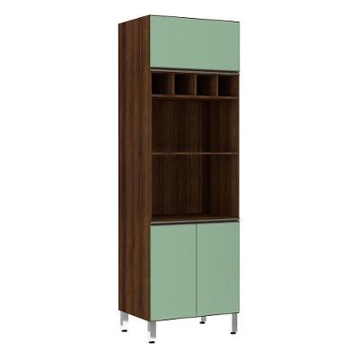 Paneleiro 70 Cm Duplo Nicho Dourado C/ Verde