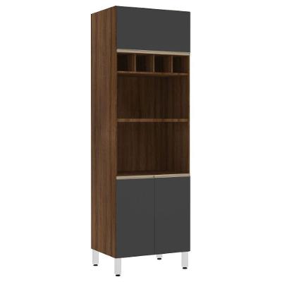 Paneleiro 70 Cm Duplo Nicho Dourado C/ Preto Txt