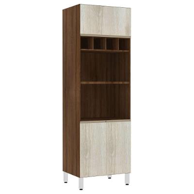Paneleiro 70 Cm Duplo Nicho Dourado C/ Legno Crema