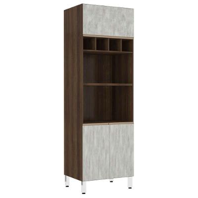 Paneleiro 70 Cm Duplo Nicho Dourado C/ Concreto
