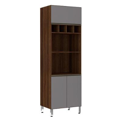 Paneleiro 70 Cm Duplo Nicho Dourado C/ Cinza Puro