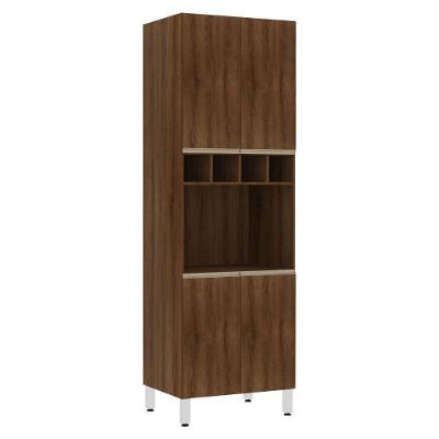 Paneleiro 70 Cm Nicho Para Microondas Dourado C/ Dourado