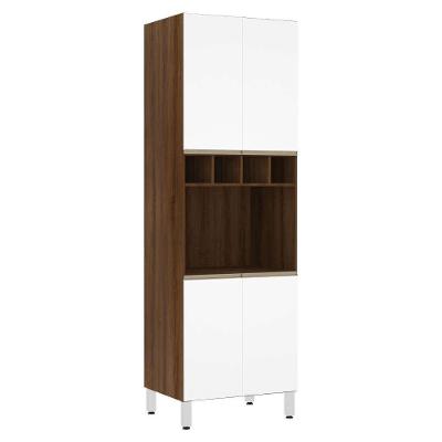 Paneleiro 70 Cm Nicho Para Microondas Dourado C/ Branco