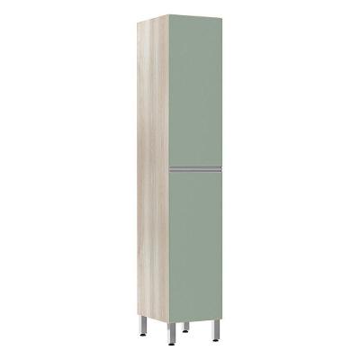 Paneleiro 40Cm 2 Portas Lis Legno Crema Com Verde Jade