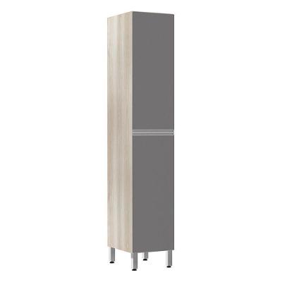 Paneleiro 40Cm 2 Portas Lis Legno Crema Com Cinza Puro