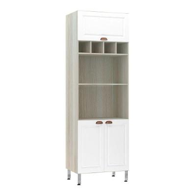 Paneleiro 70 Cm Duplo Nicho Agatha Legno Crema C/ Branco Pet
