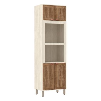 Paneleiro De Cozinha 70cm Nichos P/Forno E Microondas 4pt