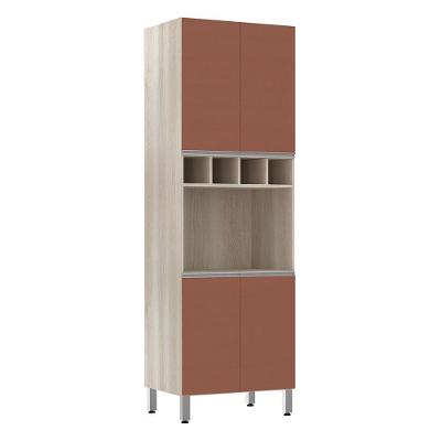 Paneleiro 70Cm Nicho Microondas E 1 Nicho Lis Legno Crema C/