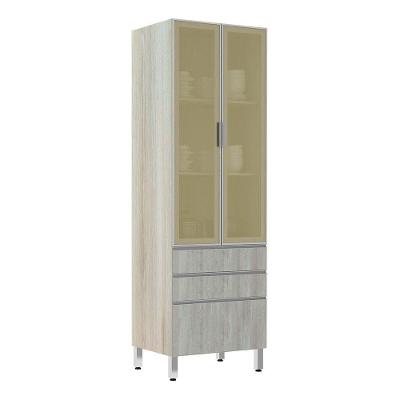 Paneleiro 70Cm Vidro Bronze Lis Legno Crema Com Concreto