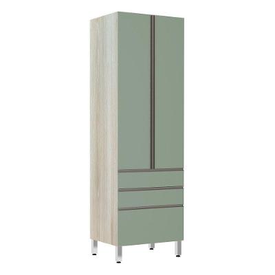Paneleiro 70Cm Luci Legno Crema Com Verde Jade