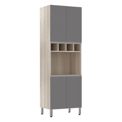 Paneleiro 70Cm Nicho Microondas E 1 Nicho Lis Legno Crema C/