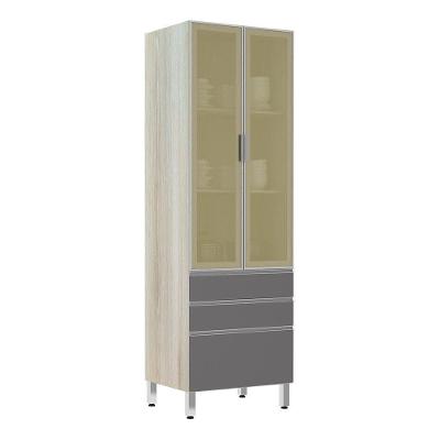 Paneleiro 70Cm Vidro Bronze Lis Legno Crema Com Cinza Puro