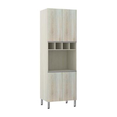 Paneleiro 70Cm Nicho Microondas E 1 Nicho Lis Legno Crema