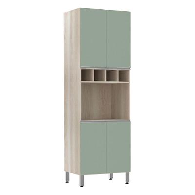 Paneleiro 70Cm Nicho Microondas E 1 Nicho Lis Legno Crema C/