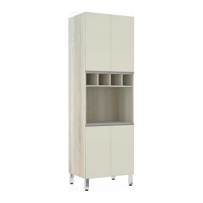 Paneleiro 70Cm Nicho Microondas E 1 Nicho Lis Legno Crema C/