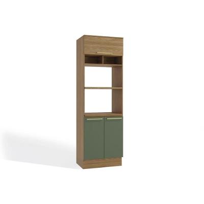 Paneleiro de Cozinha Botanic M627 c/ 3 Portas 70cm Nogueira/Verde Oliva - Kappesberg