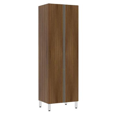 Paneleiro Torre 70Cm 2 Portas Jade Nogueira Dourado