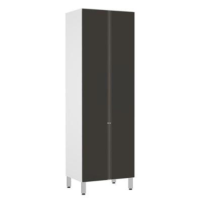Paneleiro Torre 70Cm 5 Prateleiras Pérola Branco C/ Preto Tx